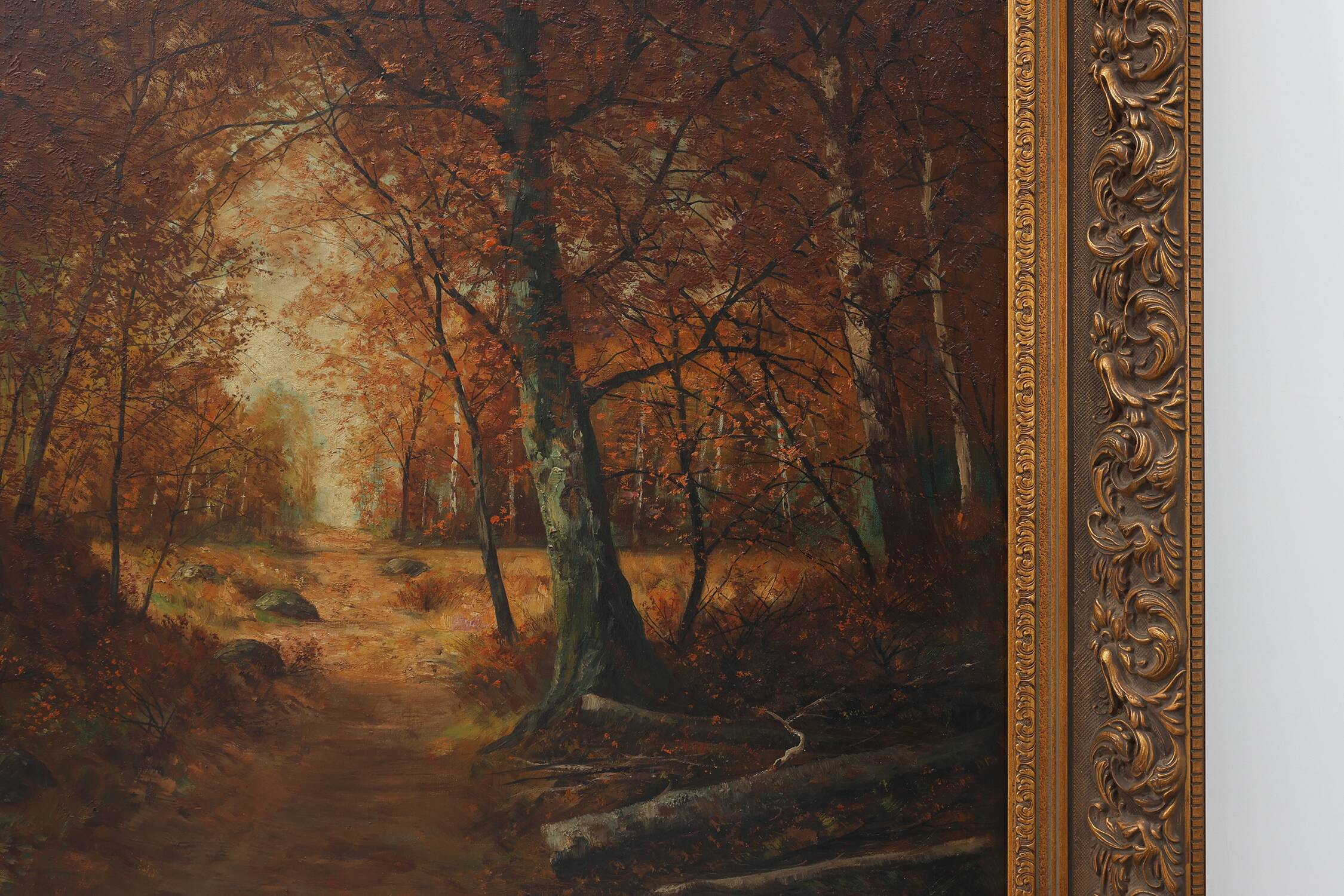 Signed French Oil on Canvas painting of a forest, Paris, 1926