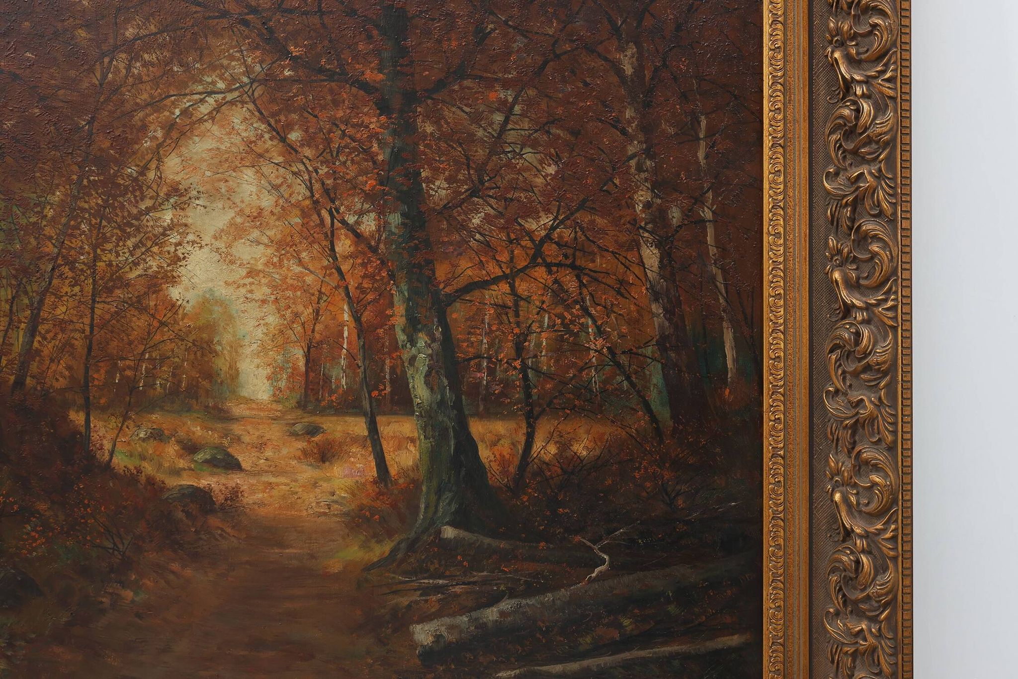 Signed French Oil on Canvas painting of a forest, Paris, 1926