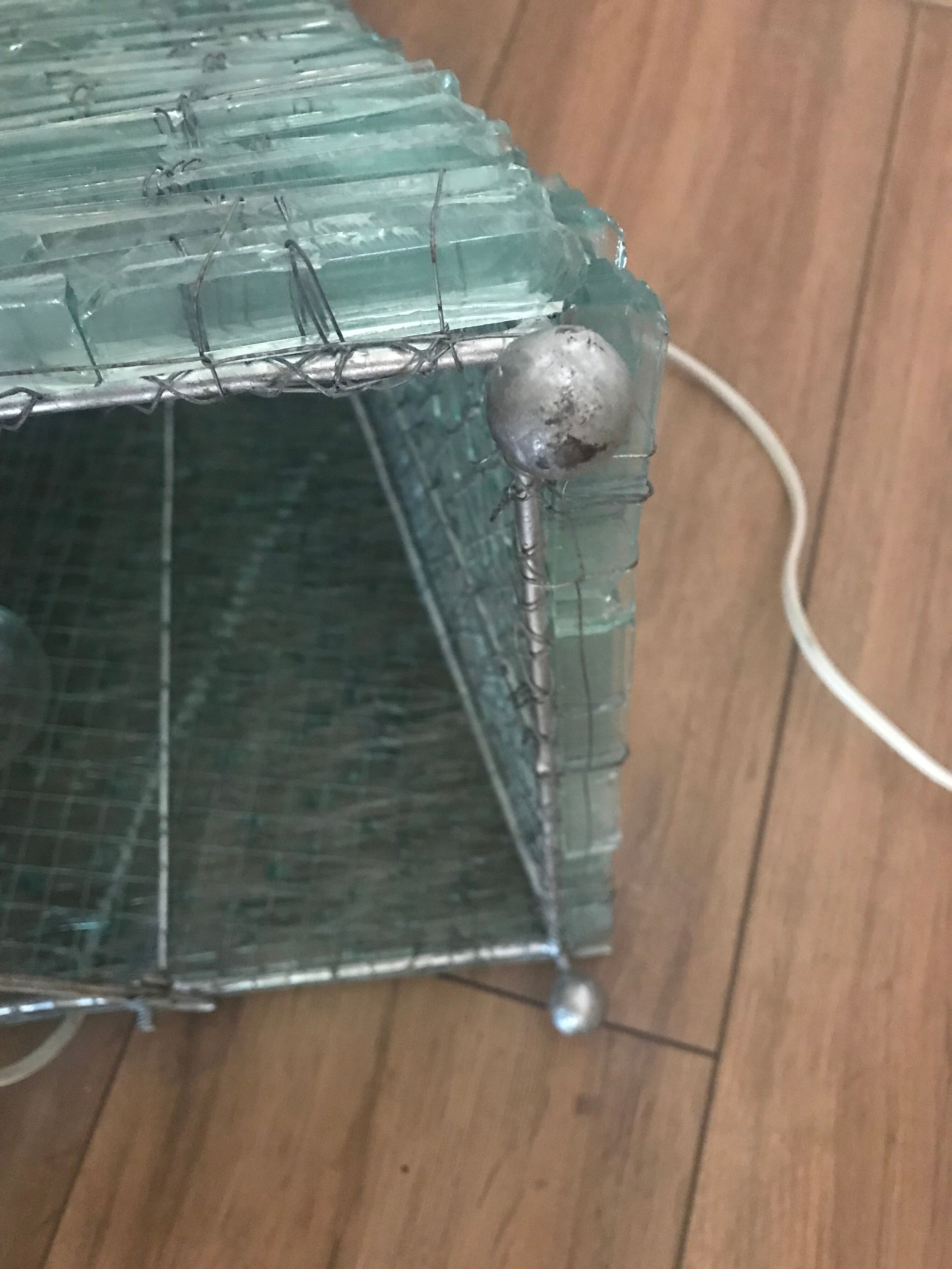 Stacked glass pyramid lamp 1970