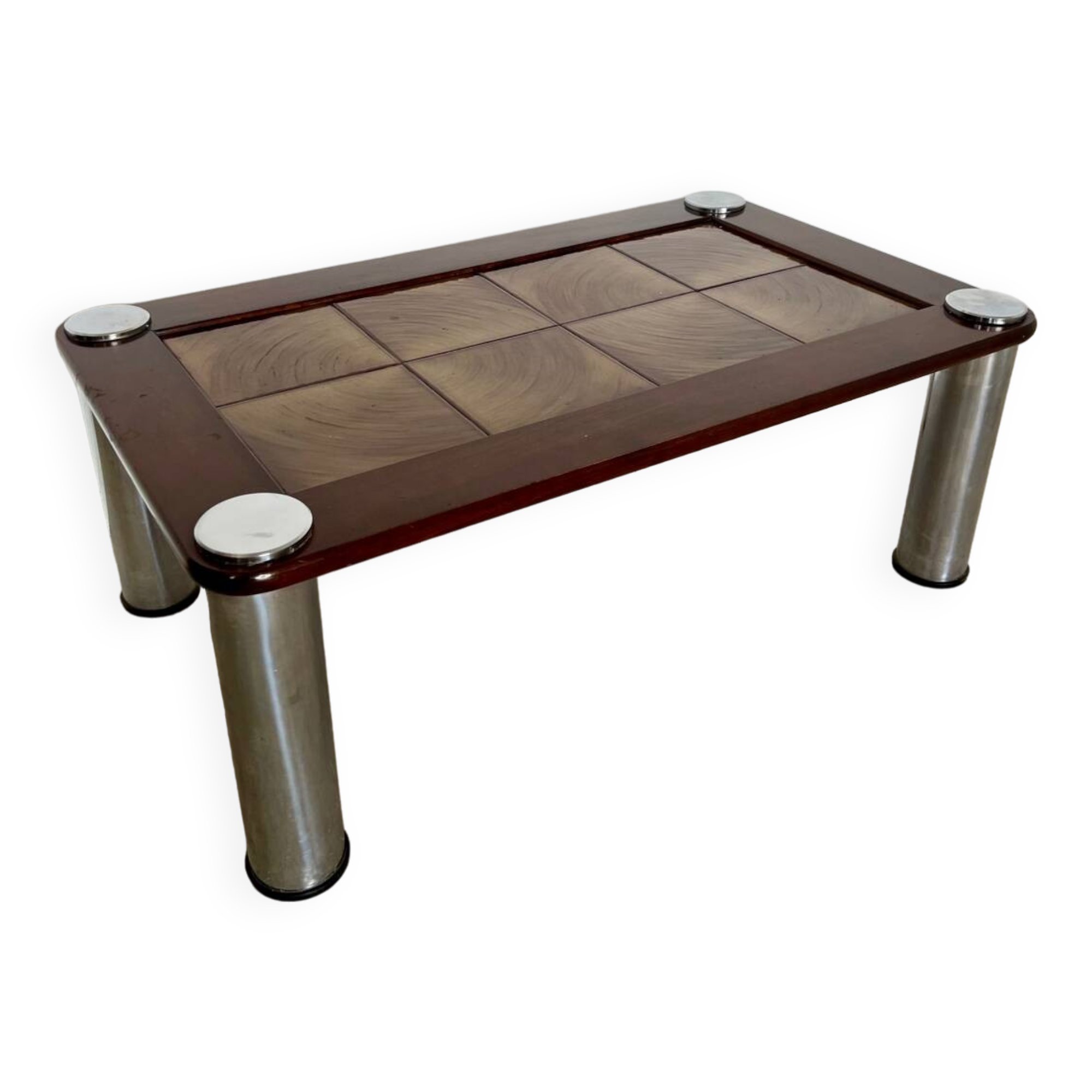 Old coffee table ceramic tile metal leg design from the 70s vintage