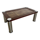 Old coffee table ceramic tile metal leg design from the 70s vintage