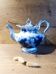 Antique blue teapot model Bryonia late 19th century Sarreguemines