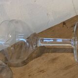 10 wine glasses, carved transparent glass, art deco cups, old and trendy
