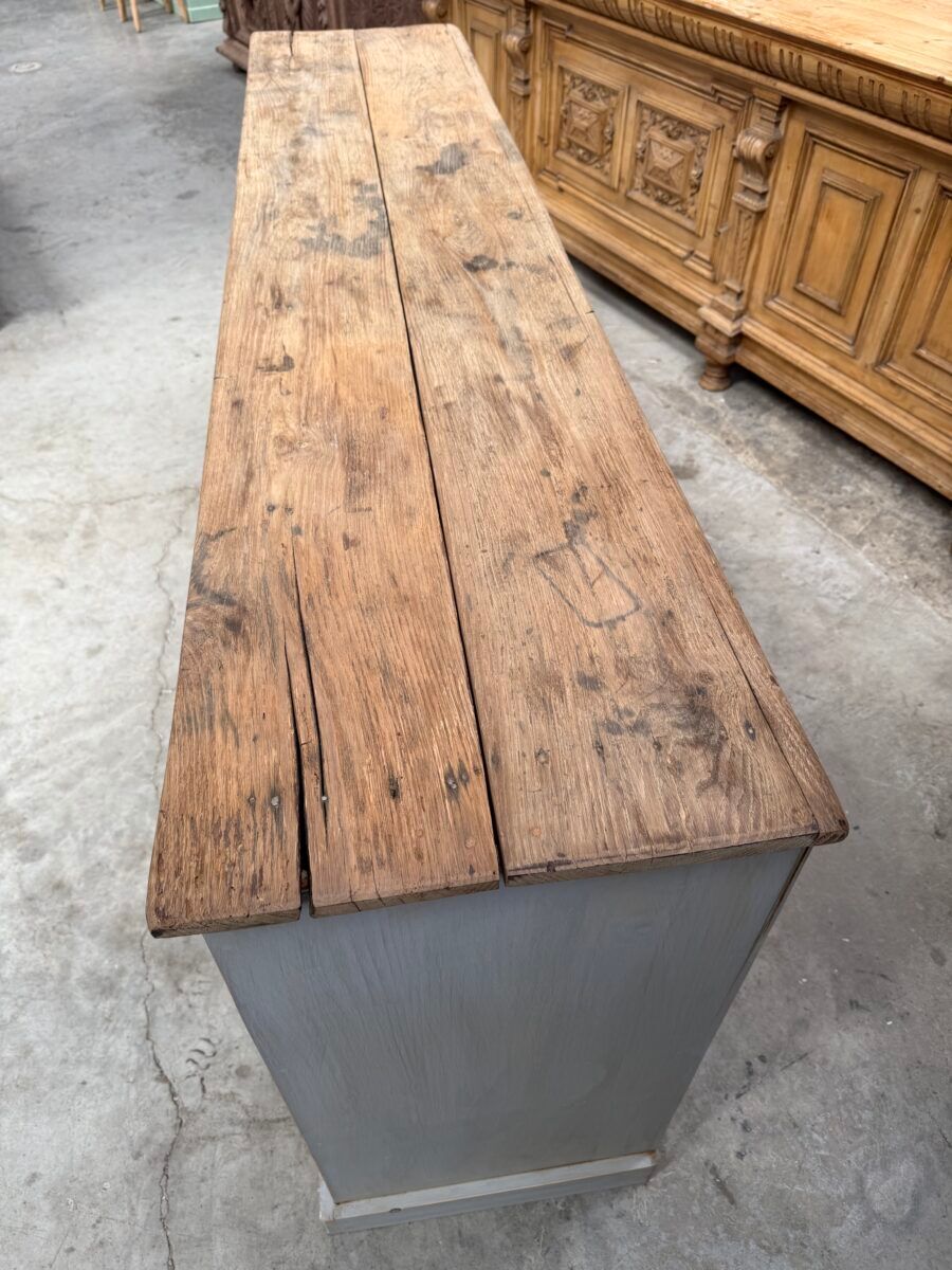 Grey patinated enfilade handcrafted.