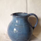 Blue ceramic glazed stoneware earthenware pitcher