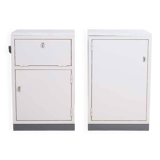 Set industrial cabinets with marble top.