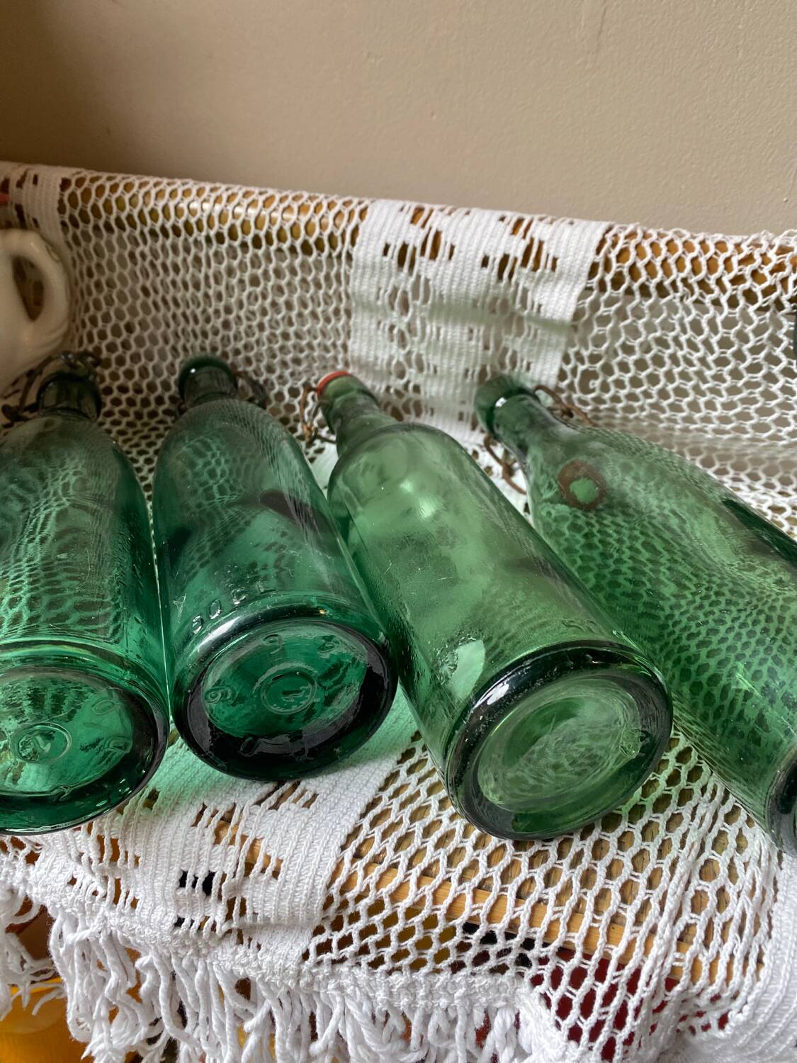 Antique glass bottles