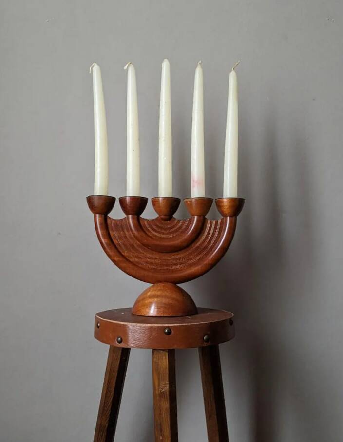 Antique candle holder handcrafted Scandinavian Nordic design