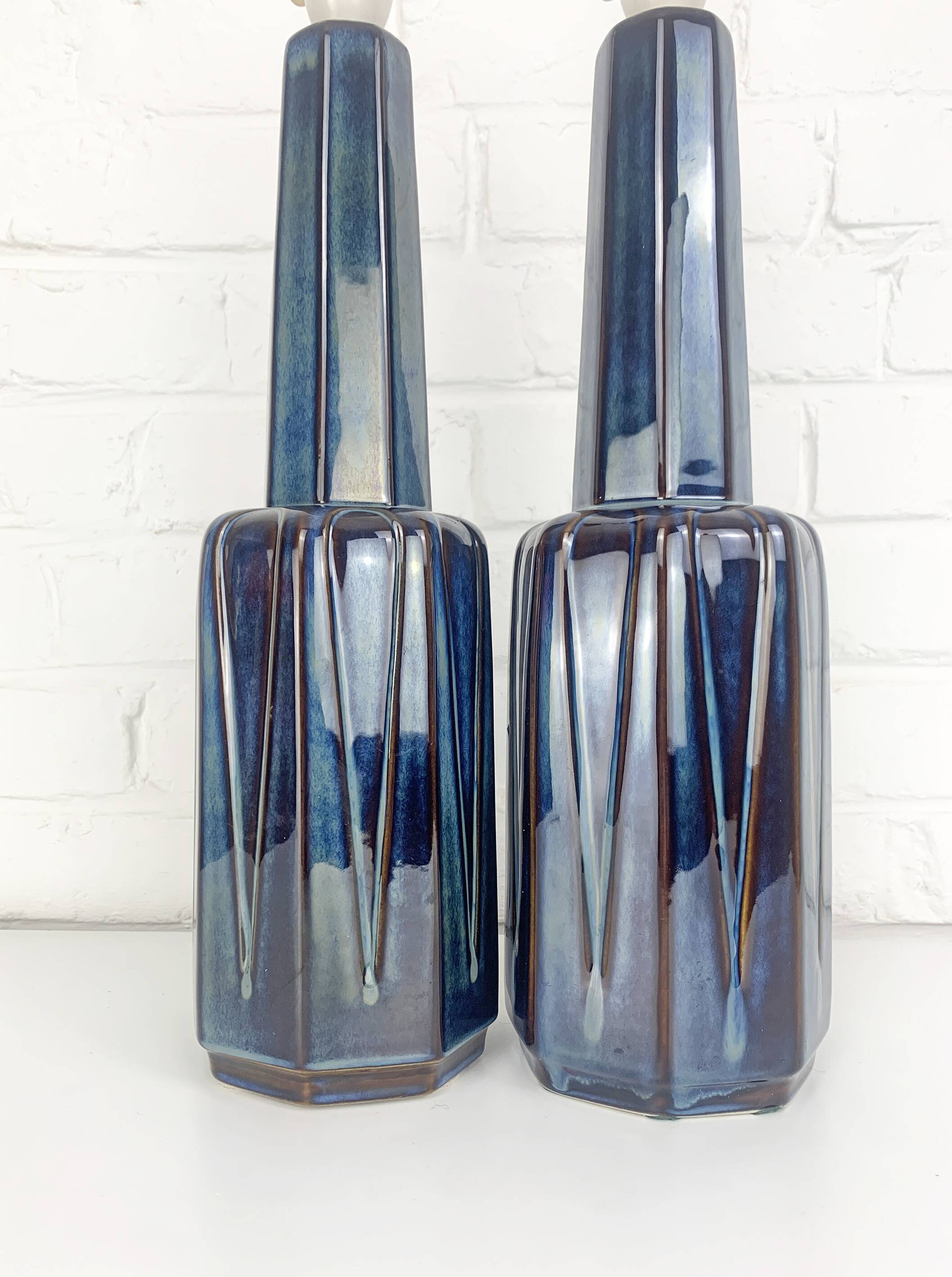 Pair of Einar Johansen ceramic table lamps, Soholm, Denmark, 1960s