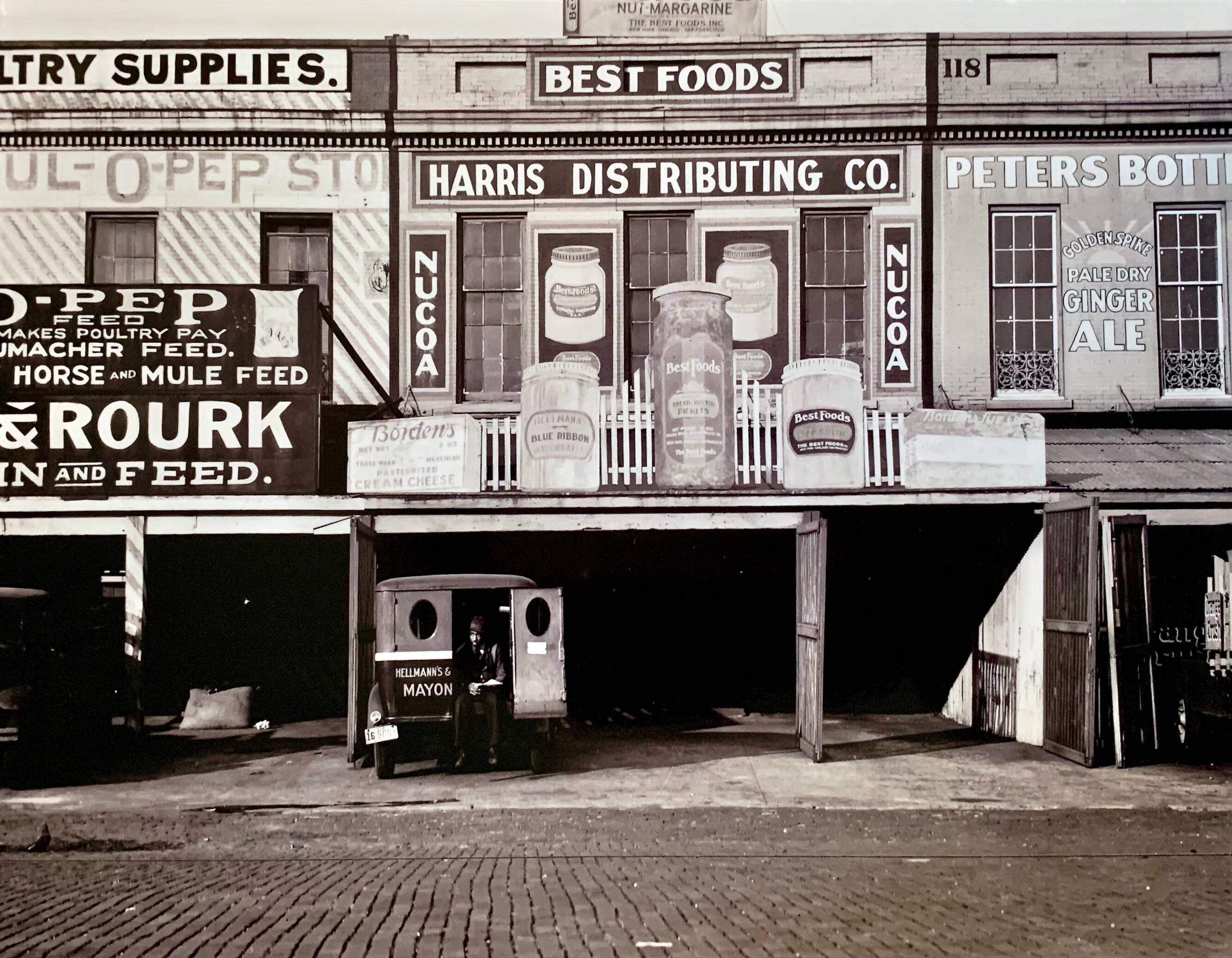 Walker Evans “Waterfront Advertising Warehouses, Louisiana (1938)”