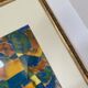 Huile sur papier, cadre bois, vitre