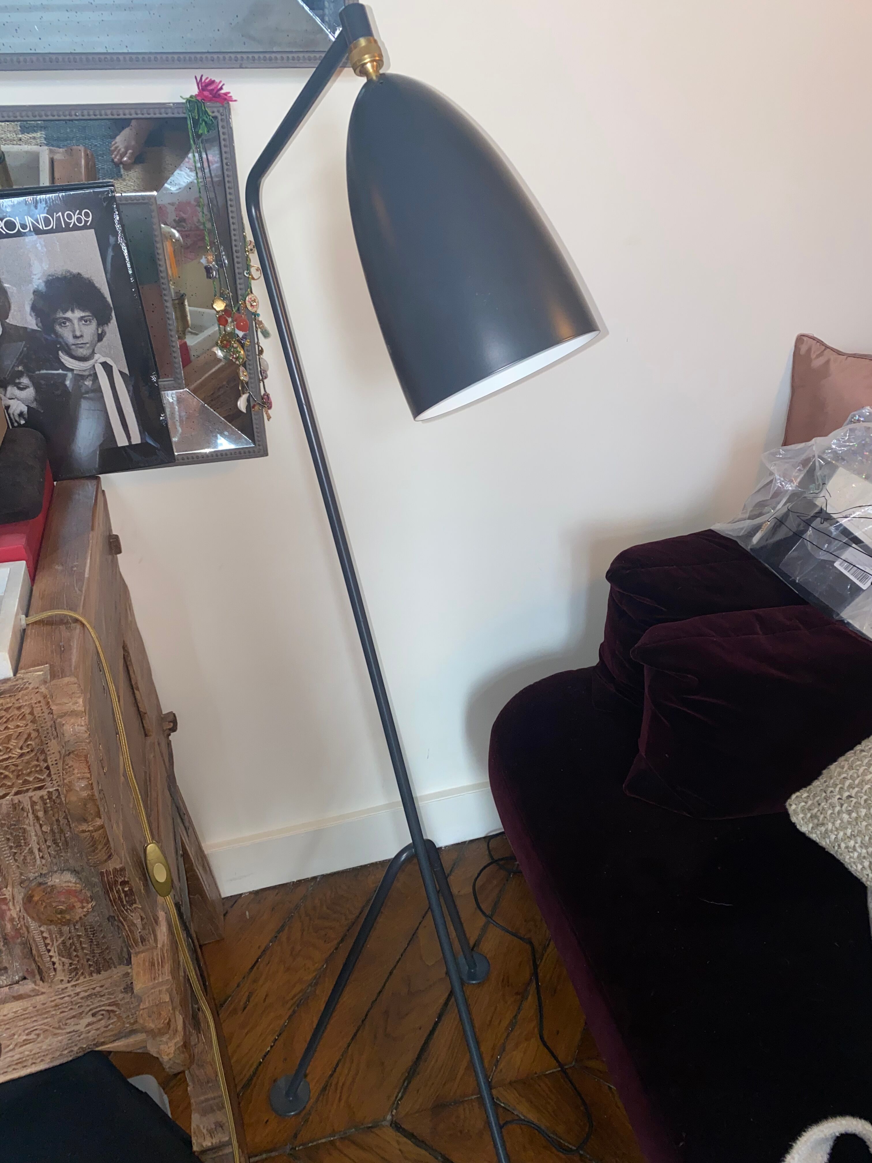 Floor lamp anthracite grey Gubi Grossman Grässhoppa collection