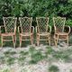 Set of 4 vintage Louis Sognot bamboo and rattan armchairs