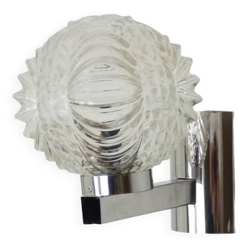 Vintage space age 60s wall light in chrome metal