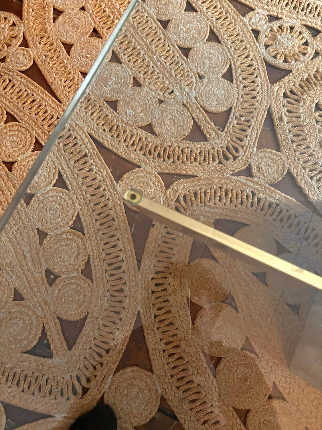 Artedi Italy 1970’s - coffee table brass,glass and travertin