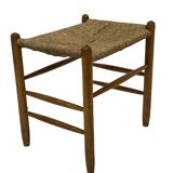 Vintage Stool Danish Papercord Rope Stool Mid Century Ottoman