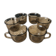 6 smoked glass coffee cups Arcoroc