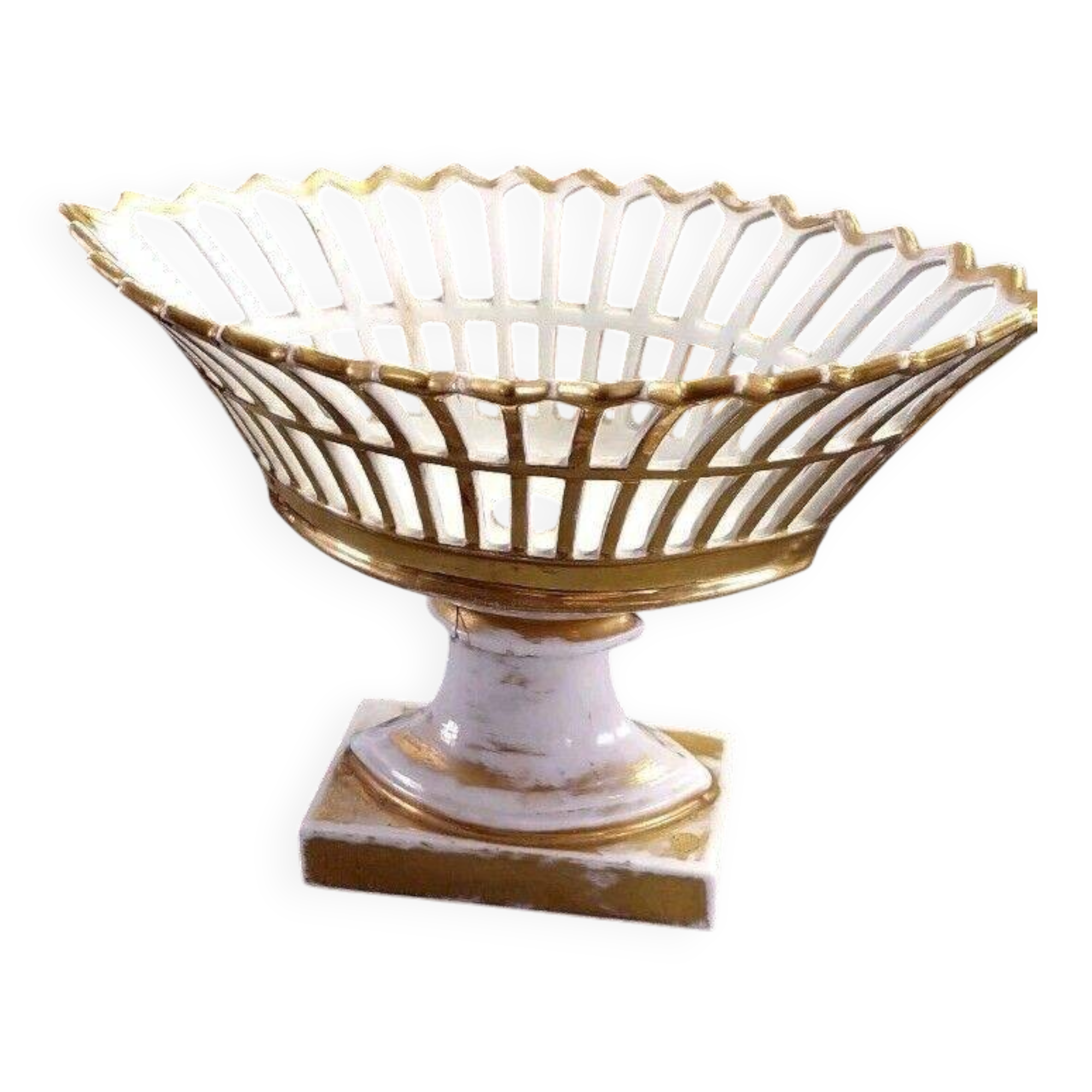 Porcelaine vieille Paris centre de table ajouré doré début XIXe siècle