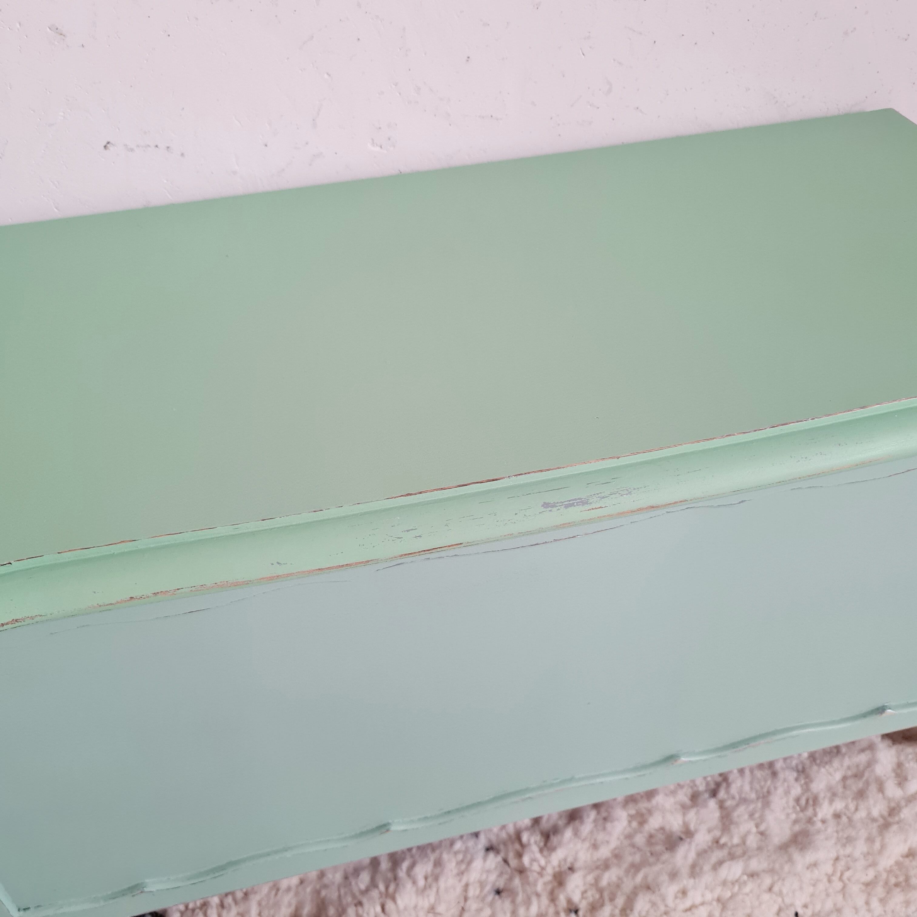 Old toy chest renovated green