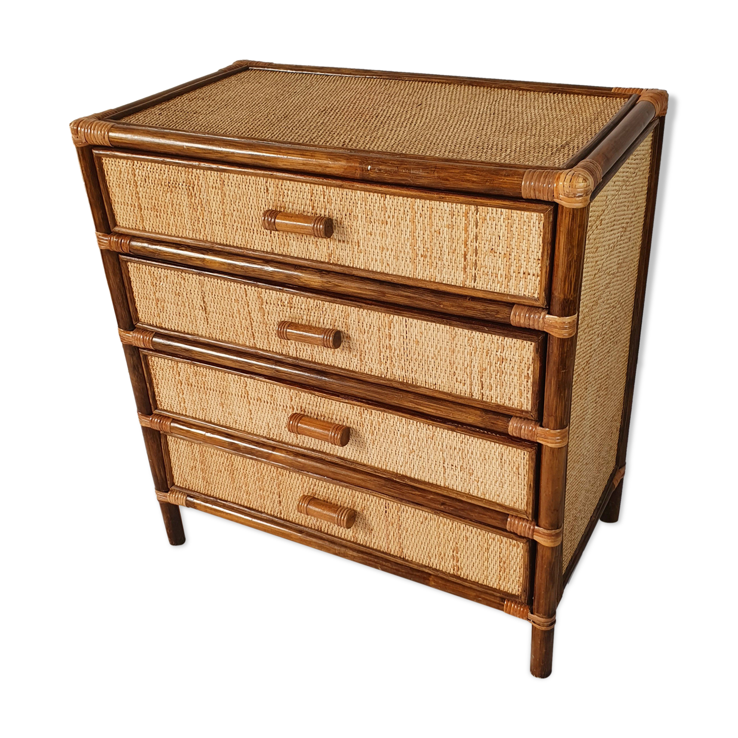 Rattan chest of drawers 4 drawers