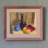 Mid-Century Modern Swedish "Lemons & Pots" Vintage Still Life Oil Painting, 1949