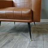 60 years Brown leatherette chairs