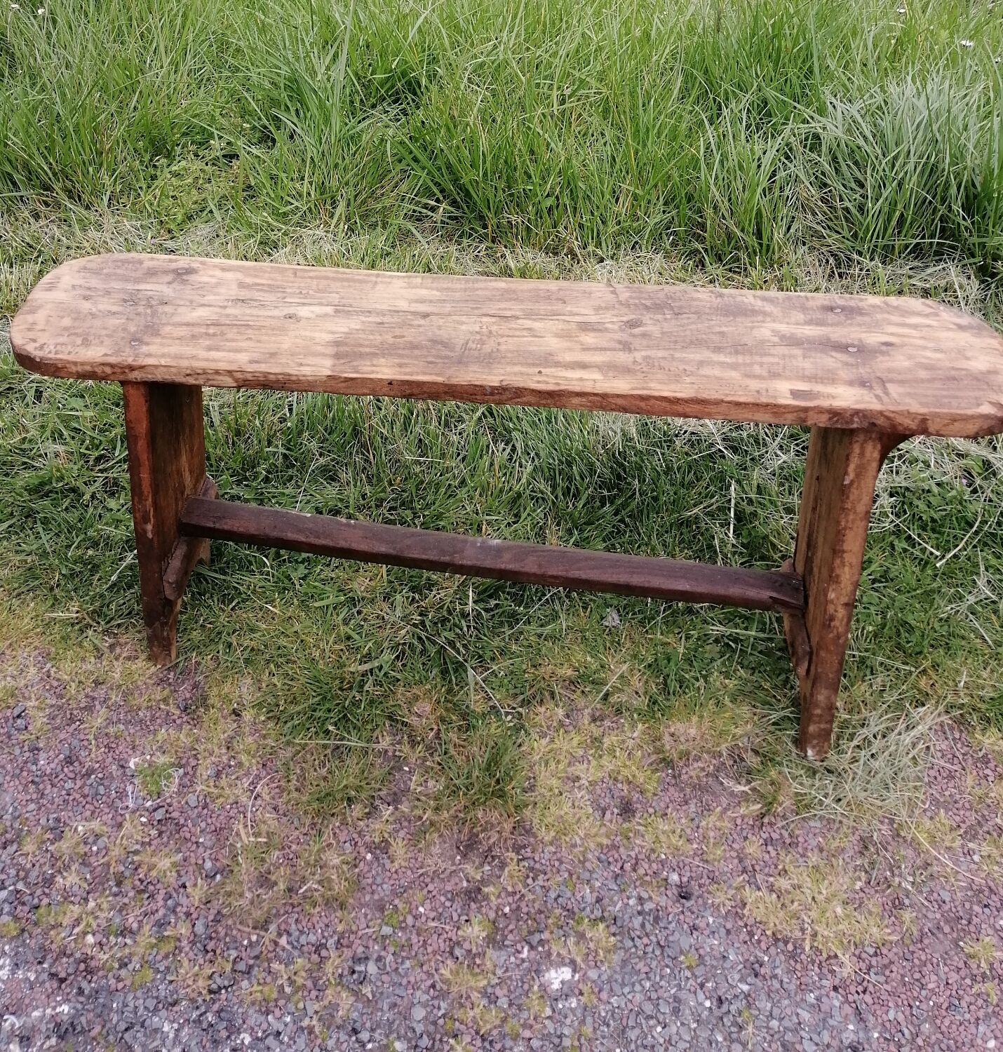 Wooden farmhouse bench