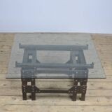 Coffee Table Of Cast Iron And Glass Top