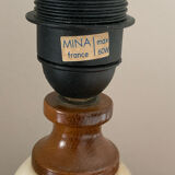 Alabaster and wood lamp base