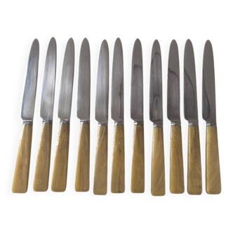Set of 12 bakelite and stainless steel knives