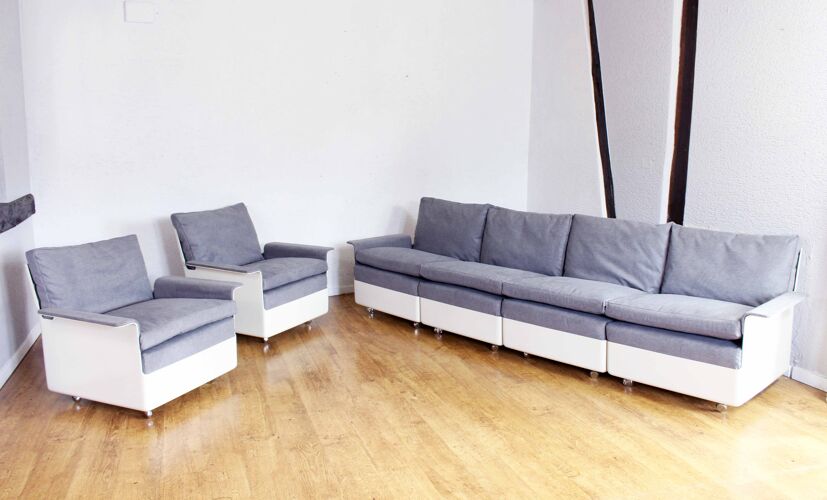 Canapé modulable et 2 fauteuils de Wolfgang Feierbach