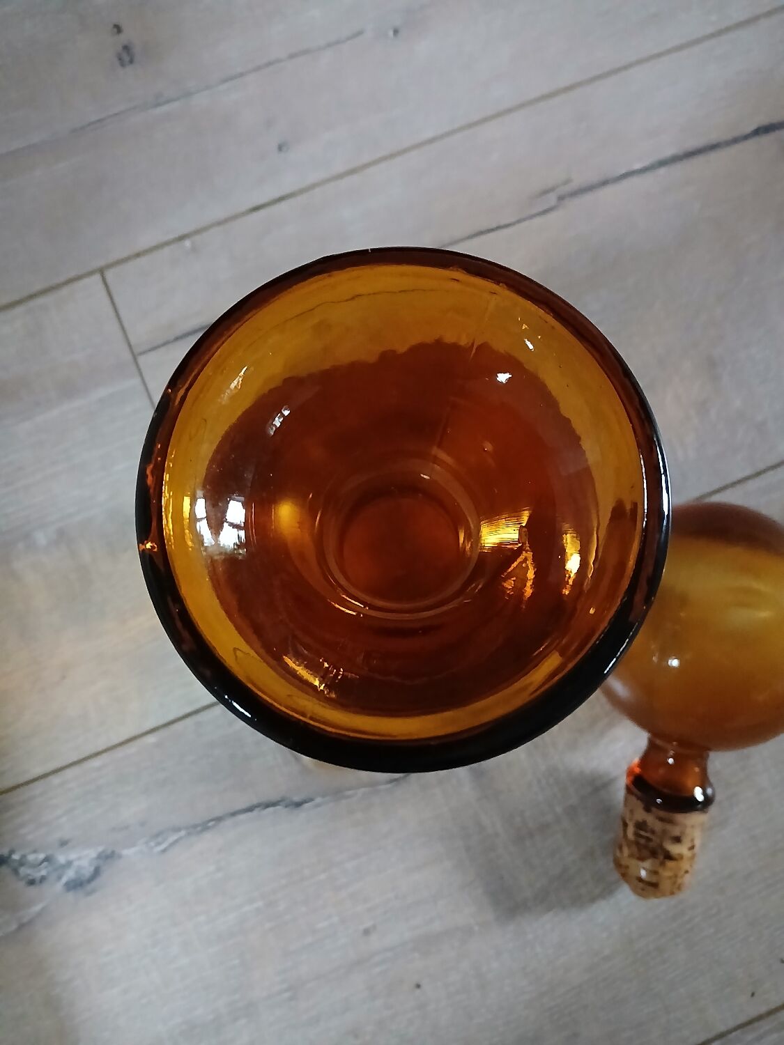 Vintage amber glass carafe
