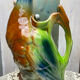 Saint Clément barbotine green duck jug