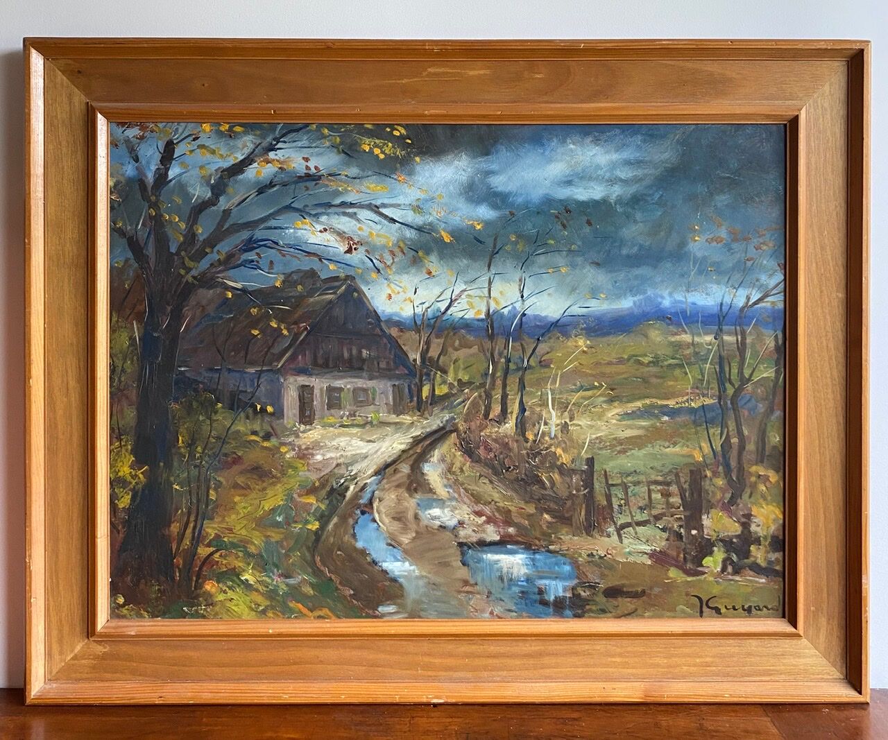 Painting, landscape by Guyard, circa 1960