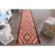 1970s Vintage Turkish Hand-Knotted Wool Cotton Orange Runner Rug 85x330