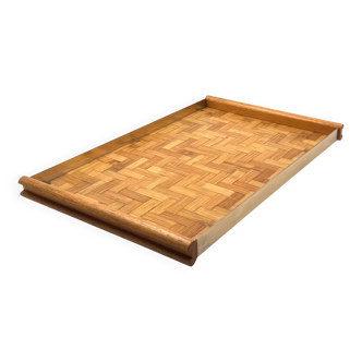 Hollywood regency bamboo and brass tray, Italy 1970s