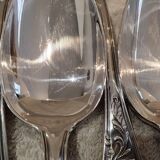 12 silver-plated metal soup spoons, Ercuis Dubarry model.