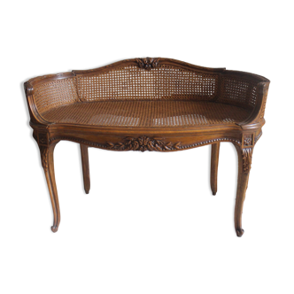 Piano bench cannate rounded backrest