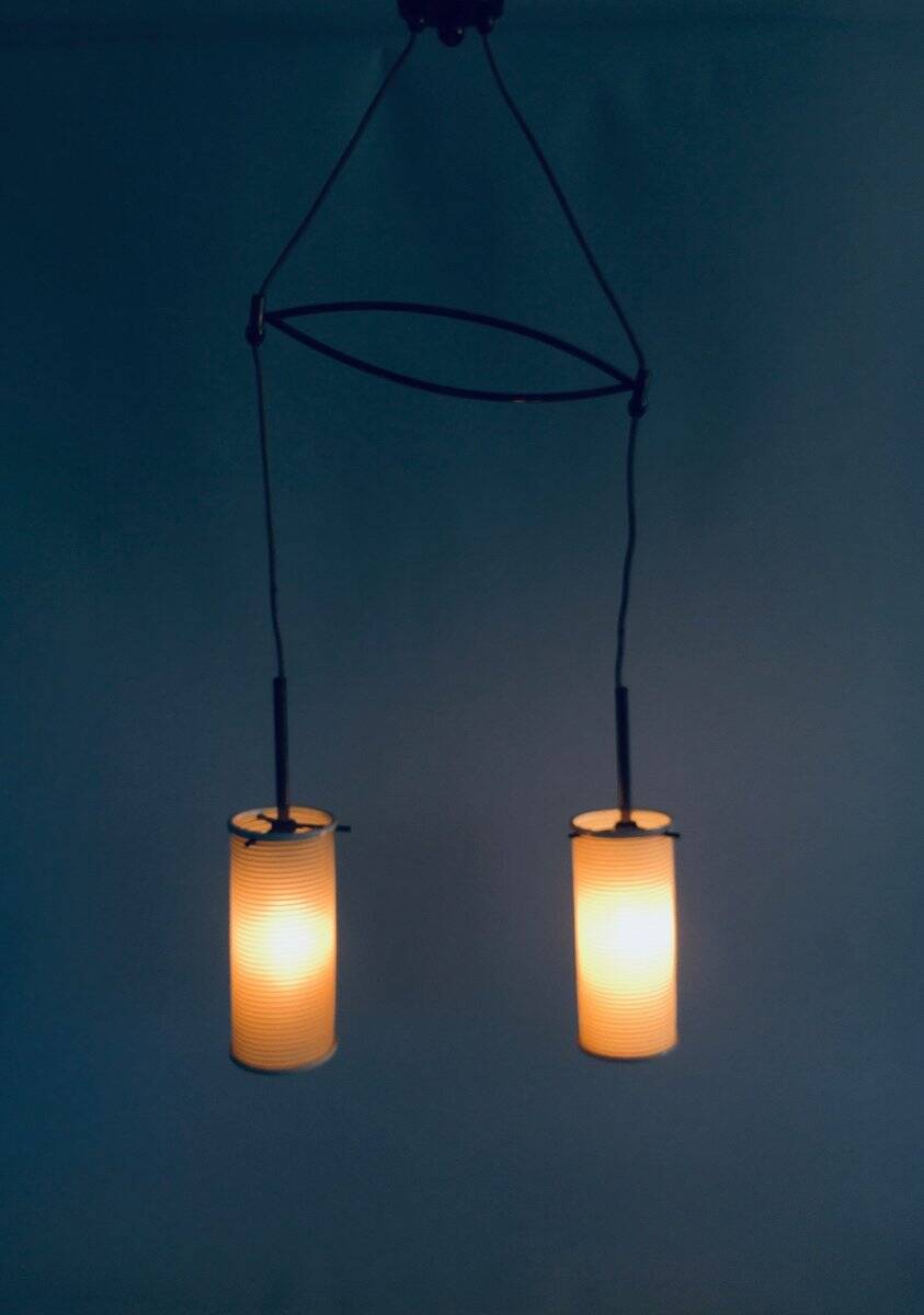 Double Pendant Lamp from Rotaflex, 1950s