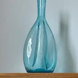 Vase en verre bullé turquoise
