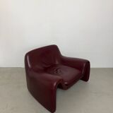 Sculptural Leather Lounge Chair by Cinova, Italy 1970s