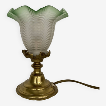 Old brass and tulip table lamp