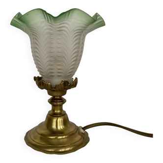 Old brass and tulip table lamp