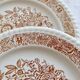 4 assiettes à dessert vintage fleuries – Codec – Décor brun rustique