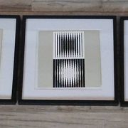 Trio Vintage Optical Art Tableaux - Victor Vasarely - Frames 40x40cm.