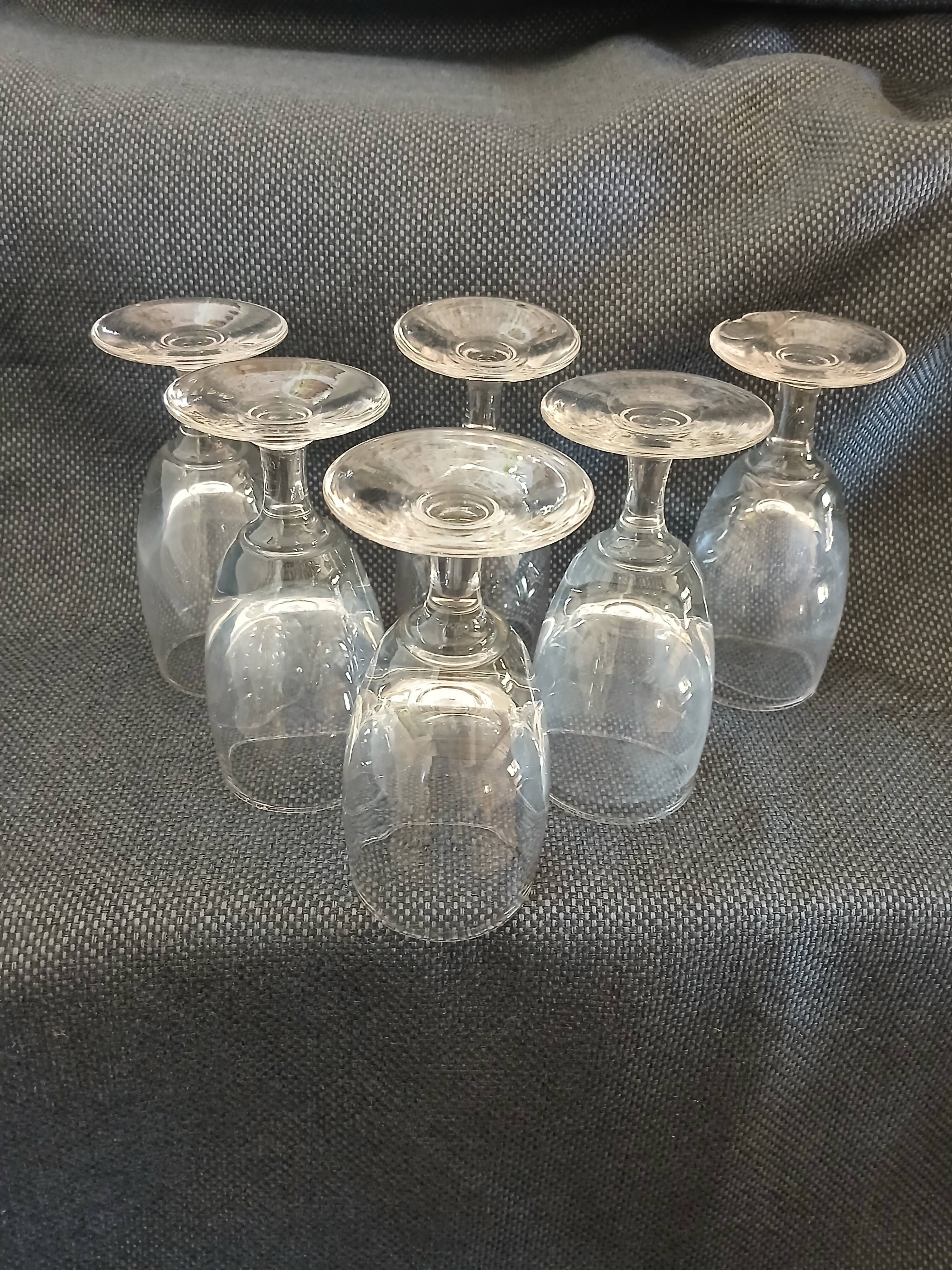 6 antique absinthe glasses