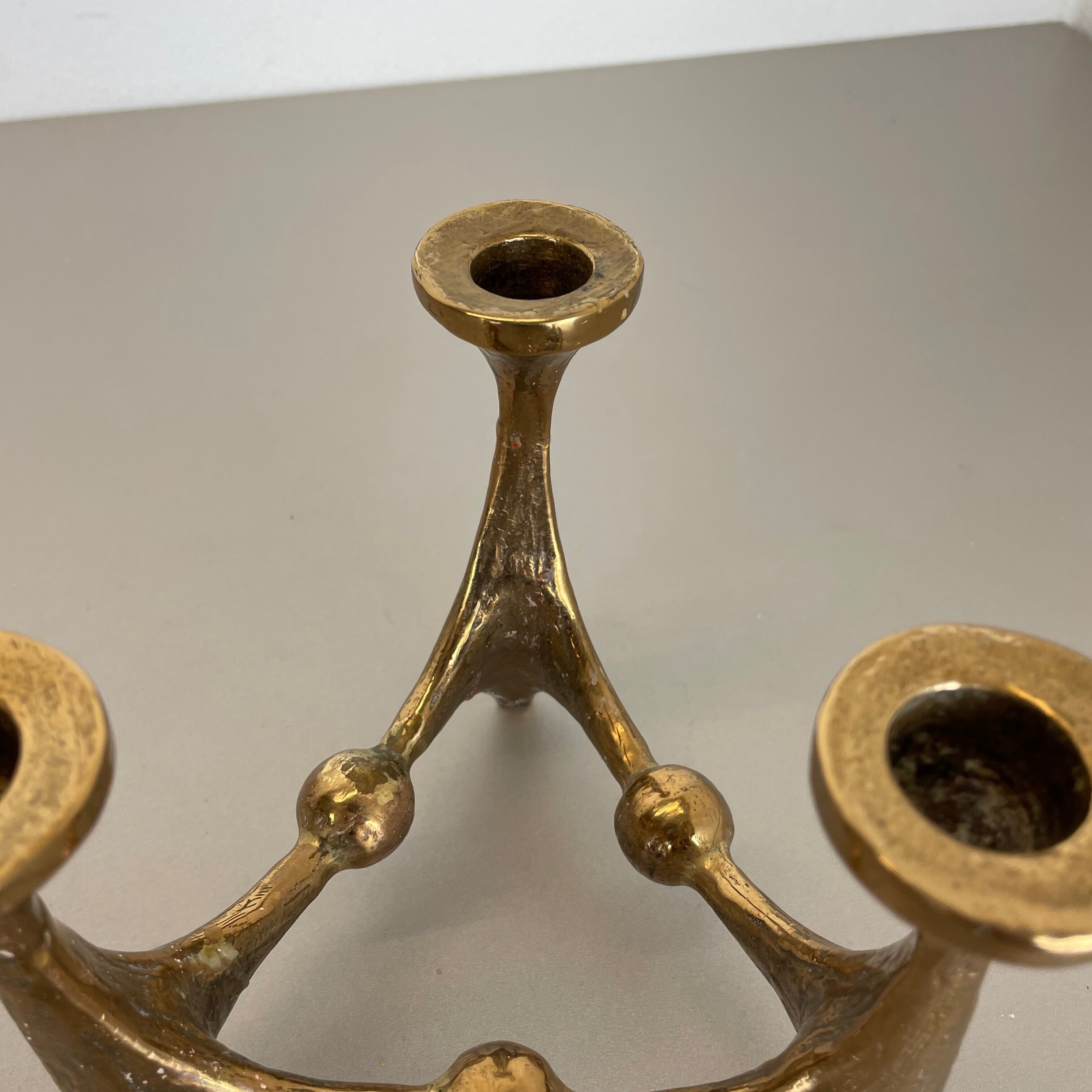 Midcentury Brutalist Bronze Candleholder by Michael Harjes, Germany, 1960s