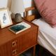 Bedside table, small Scandinavian chest of drawers, 1960, teak.