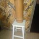 Tabouret en bois blanc 1950