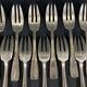 Set of 12 Vintage Design Silver Metal Dessert Cake Forks 1